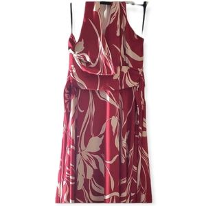 Roulette Halter Art Deco Dress Red/White Size L